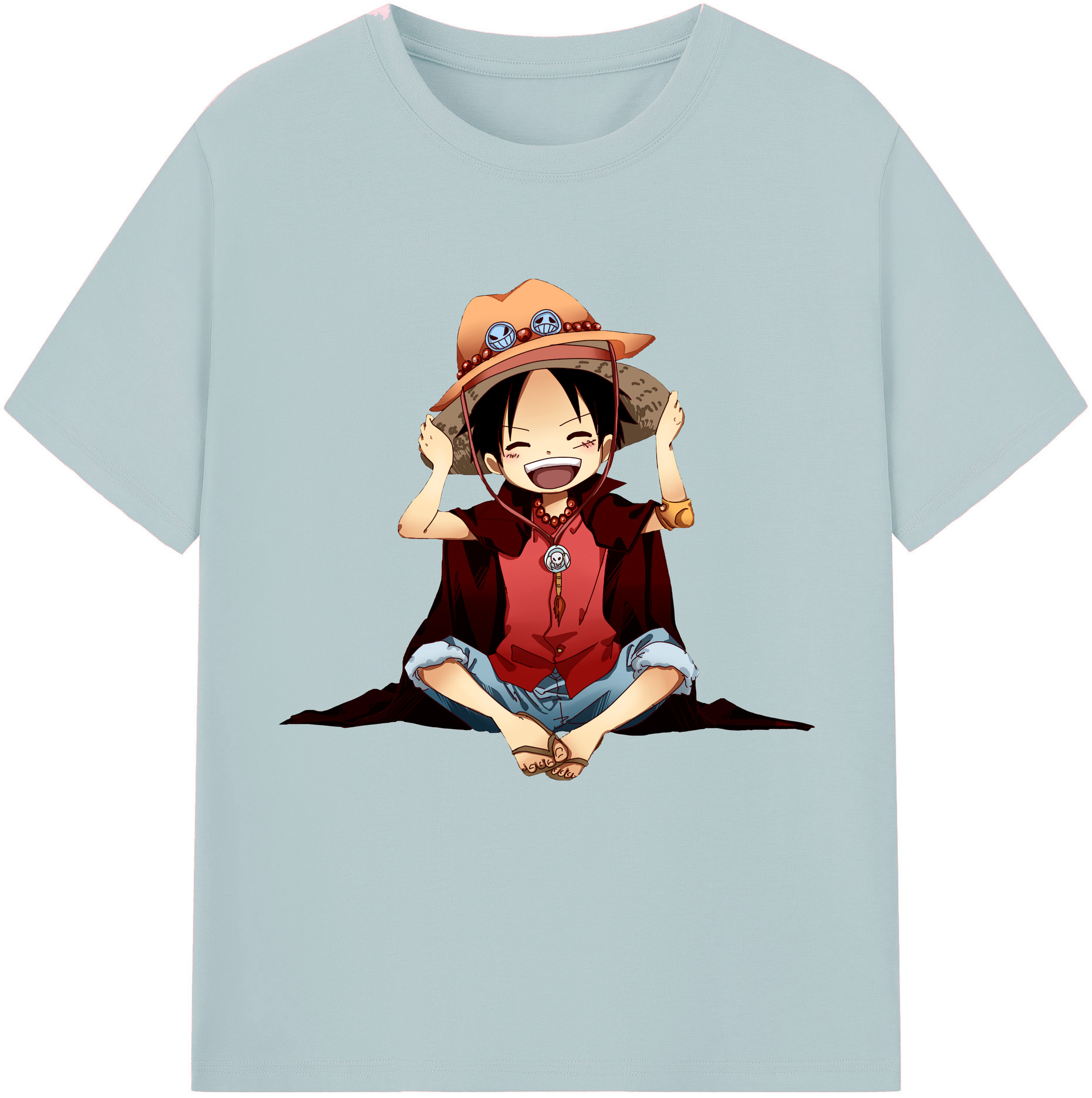 ワンピース モンキー・D・ルフィ ONE PIECE Monkey D. Luffy 綿100％半袖Tシャツ（フロントプリント）